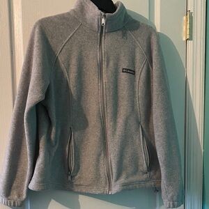 Columbia Light Gray Full-Zip Fleece Jacket